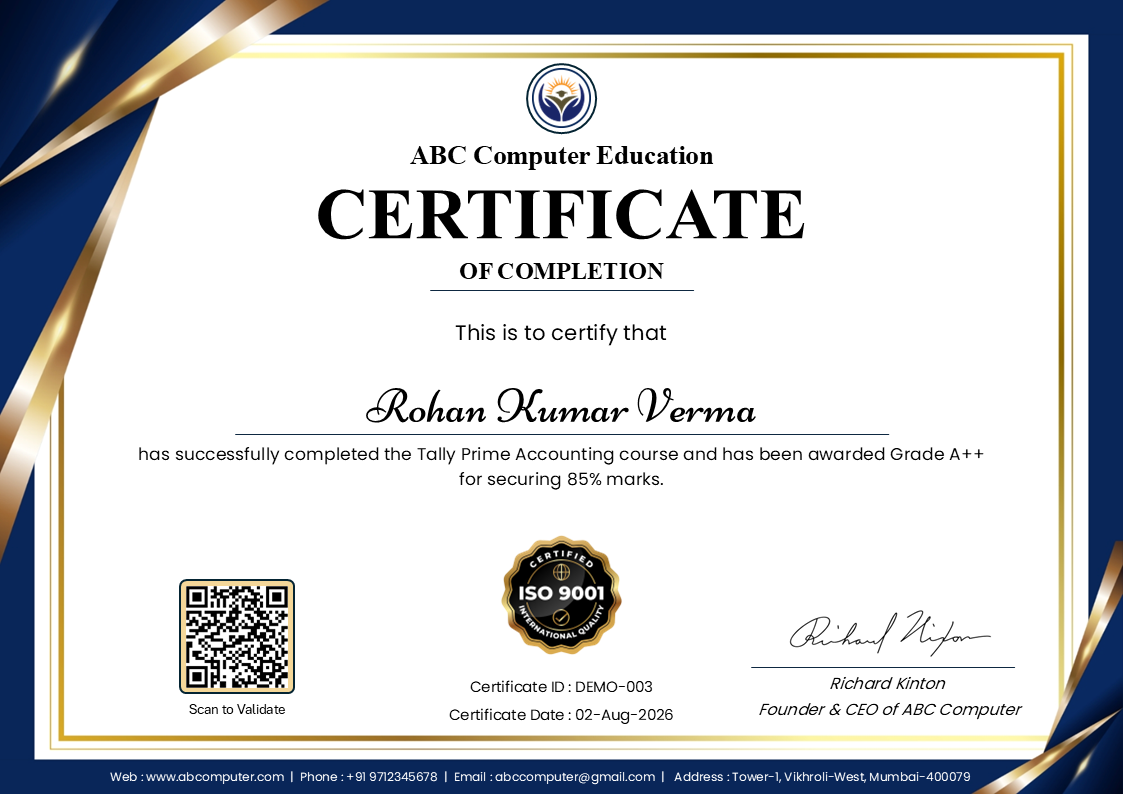 Certificate Maker sample certificate