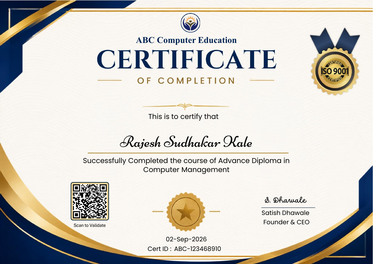 Sample QR-verifiable certificate generated by Certificate Maker